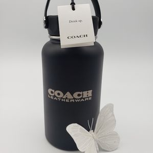 Coach Black stainless steel insulated Top Handle water bottle